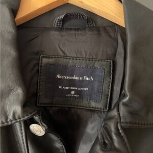 Abercrombie & Fitch Black Relaxed Vegan Leather Jacket